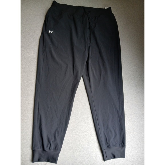 Under Armour Pants - Under Armour Sport Pants Womens XL Rival Active Stretch Pull On Black Tapered